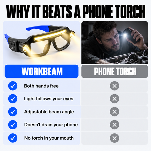 Workbeam Rechargeable LED Light Glasses